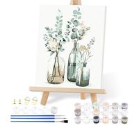 MINISOISO Pintura por Números Flor para Adultos, Kit de Pintura al Óleo por Número, Pintura Digital Dibujada a Mano, Pintura de Flor DIY al Óleo con Pintura y Pincel (57 x 47 cm, Sin Marco)