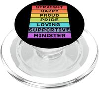 Ministro Hetero, Feliz, Orgulloso, Amante del Orgullo, una Iglesia solidaria PopSockets PopGrip para MagSafe