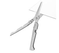 Minitijeras plegables - Cortador compacto de acero inoxidable con marcas de regla, diseño dos en 1, herramienta portátil para camping, senderismo, supervivencia y tareas diarias