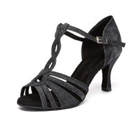 MINITOO Mujer Latina Salsa Baile Correa Correa Sandalias Zapatos, L655 Denim Oscuro 7 5 cm Tacón, 34 EU