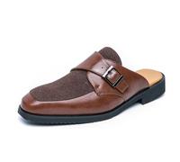 MINITOO Zuecos para hombre con mulas de verano para dormir, A08 Marrón, 44 EU