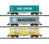 Minitrix 18703 Set 3 Contenedor SBB Hupac Tanque Container EP VI Nuevo 1:160