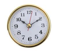 Miniture - Reloj de 2-1/2 pulgadas, 65 mm, movimientos redondos, esfera blanca, cabeza de números arábigos dorados/plateados