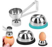 MINIUSSI 2 PCS Perforadora de Huevos 1 PC Abridor de Huevos Crudos Rompe Huevos Abridor de Huevos de Acero Inoxidable Abridor Cortador y Separador de Cáscara de Huevo para Cocina Restaurantes