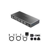 MINIX 8K USB-C+HDMI KVM Switch 1 Monitor 2 Computers for Laptop PC，Aluminum