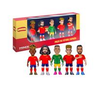 MINIX BANDAI Pack de 5 Jugadores - Selección Española - Coleccionables para Exhibición - Idea de Regalo - Juguetes para Niños Y Adultos - Fans De Música MN23646