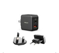 MINIX Cargador P1 Mini USB C de 30 W, cargador GaN de 2 puertos PPS de 33 W, 1 puerto USB-C, 1 puerto USB-A con enchufe plegable, compatible con iPhone 8-15/16, Galaxy S10-S23, Pad y más