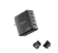 MINIX Cargador USB C 100 W, 4 Puertos USB-A/C Plegable, Carga Rápida PPS GAN (100W/30W/22,5W), Compatible con MacBook Pro/Air, iPad, iPhone 15/16 Pro, Galaxy S24 y Otros, Hogar y Viaje