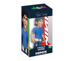 MINIX COLLECTIBLE FIGURINES Paolo Rossi - Modelo oficial del equipo nacional de Italia de 12 cm, figura detallada del jugador Azzurri, regalo de fútbol para fanáticos y coleccionistas