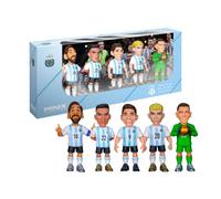 MINIX - Estrellas de fútbol - Copa del Mundo - Pack - Argentina - 5 Figuras - Figura Coleccionable de 7 cm (Messi, L Martínez, Álvarez, Mastantuono, D Martínez)
