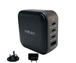MINIX Neo P3 100W Wall Charger, Fast Charger with 4 USB Ports 2xUSB Type-C 3.0,1xUSB Type-C3 3.0, 1xUSB-A, For Smartphones, Tablets, laptops