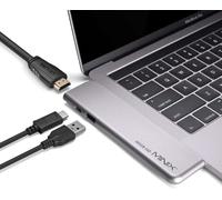 MINIX NEO SD4 USB-C Multipuerto 480GB SSD Hub de almacenamiento compatible con Apple MacBook Air/Pro | HDMI 4K a 60Hz | Thunderbolt 3 | USB 3.0, vendido por MINIX Technology Limited. (gris espacial)