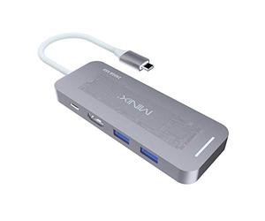 MINIX Neo Storage USB-C Multiport SSD Storage Hub 240GB, solución de Almacenamiento portátil Todo en uno diseñada para Apple MacBook/Air/Pro, Gris Espacial