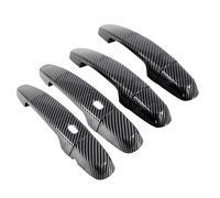 MINJKL Carcasa Maneta Compatible Con C&evrolet Para Malibu 2016-2020 2021 2022 2023 1 Juego De Cubierta De Manija De Puerta Con 2 Orificios, Estilo De Fibra De Carbono Negro, Plástico