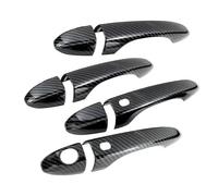 MINJKL Carcasa Maneta Compatible Con Dodge Para Dart Sedan 2013 2014 2015 2016 1 Juego De Cubierta De Manija De Puerta Exterior De Coche, 3 Agujeros, Estilo Fibra De Carbono Negro ABS