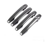 MINJKL Carcasa Maneta Compatible Con PEUGEOT 207 308 407 CROMADO CUBIERTA DE MANIJA DE PUERTA ACCESORIOS DE ESTILO DE COCHE DE FIBRA DE CARBONO(Carbon fiber)