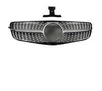 MINJKL Rejilla Frontal Auto Compatible con Benz para Clase C W204 C180 C200 C250 C300 C350 2007 2008 2009 2010 2011 2012 2013 2014 Parachoques Delantero De Coche Rejillas Estilo(Chrome Silver)