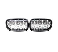 MINJKL Rejilla Frontal Auto Compatible con para X6 E72 2008 2009 2010 2011 Parrilla Delantera De Riñón De Coche Diamante Cromado Negro OEM: 51137157687 51137157688 51137185223 51137185224