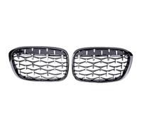 MINJKL Rejilla Frontal Auto Compatible con X1 F48 F49 2016 2017 2018 2019 Parrilla Delantera Tipo Riñón con Diseño para Carreras Color Negro Brillante Accesorios para Parrillas(Black Silver)