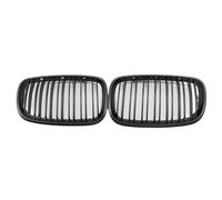 MINJKL Rejilla Frontal Auto Compatible con X5 X6 E70 E71 2007 2008 2009 2010 2011 2012 2013 Rejilla Delantera De Riñón De Doble Listón Negra Mate Rejilla De Parachoques Delantero(Matt Black)