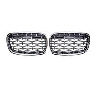 MINJKL Rejilla Frontal Auto Compatible con X5 X6 E70 E71 E72 2007 2008 2009 2010 2011 2012 2013 Parrilla Delantera Cromada con Forma De Riñón Y Reborde Parrilla Interior Revestida(Silver)