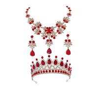 minkissy 1 Juego accesorios del vestido de novia casarse señoras formal de de imitación para niñas joyas de de imitación Aleación de zinc rojo