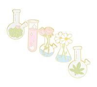 minkissy 1 Juego Broche Accesorios Dibujos Animados Insignias Boutonniere Pin Pasador De Esmalte De Laboratorio Alfiler Pasador Mini Vaso De Precipitados Aleación 5 Piezas