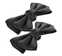 minkissy 1 Juego Clip De Zapato De Lazo Decoraciones De Zapatos Arco Hechizas Hebilla Para Bows Clips De Decoración De Zapatos Accesorios De Zapatos Black Piel 2 Piezas
