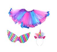 minkissy 1 Juego De Diadema De Unicornio Para Niña Disfraz De Hada De Tul Para Fiesta Falda Infantil Alas Manualidades Para Fiesta De Cumpleaños Infantil Diadema De Unicornio