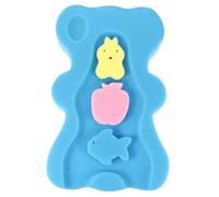 minkissy 1 juego de esponja de baño antideslizante para bebé, esponja de baño para bebé, esponja de baño para bebé, adorable almohadilla de esponja antideslizante, alfombrilla de baño para bebé, esponja de baño para bebé, soporte de baño para bebé, color azul