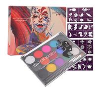 minkissy 1 Juego de Plantillas de Aceite Fiesta Soluble en Agua Cuerpo Seguro Arte Dramático Mascarada con Maquillaje Facial Herramientas de Uso Pinceles Pintura Facial