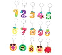 minkissy 1 Juego Llavero De Frutas Keychains Llaveros De Frutas Accesorios Llavero De Dibujos Animados Favores De Fiesta Llavero De Mochila Decoraciones De Cadena Clave Metal 15 Piezas