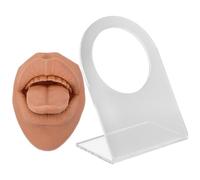 minkissy 1 Juego Modelo De Uña De Lengua Broma Kit De Perforación De Cejas Herramientas Faciales Equipo Para Perforar La Oreja Botón El Maniquí Joyería Facial Falsa Gel De Sílice Coffee