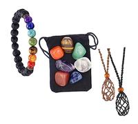 minkissy 1 Juego Piedra De Yoga Decoración Vintage De Piedras Preciosas Collar De Piedras De Chakra Cable De Soporte De Piedra Vacío Decoración De Yoga Cuello Piedra Natural Joya