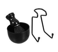 minkissy 1 Juego Portaescobillas Cepillo De Afeitar y Cuenco Tazón y Cepillo De Afeitar Brocha y Bol De Tazón De Para Hombres De De Salón Black Nylon
