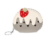 minkissy 1 Mini Monedero con Forma De Fresa Monedero Pequeño con Cordón Monedero Bonito Monedero con Tarjetero Monedero con Forma De Fresa Monedero Infantil Herrajes Gris Claro