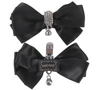 minkissy 1 Par Clip De Zapato De Lazo Alfileres Para Zapatos Lazo De Zapatos De De Imitación Conformado Arco Del Zapato Desmontable Decorativo Encantos Chicas Pedrería Black