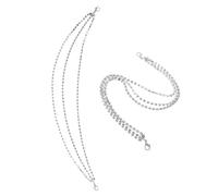 minkissy 1 Par Decoración de zapatillas de cadena de garras en capas cordones Hechizas nombre joyas de zapatos para zapatillas de deporte cadena de zapatos para botas Aleación de zinc Plata