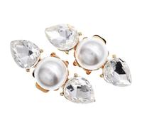 minkissy 1 Par Hebilla De Zapato De Metal Fiesta Pinzas Decorativas Para Zapatos Joyas De Zapatos Pinzas Para Zapatos De Novia Nupcial Perla Clips Golden Aleación De Zinc