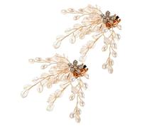 minkissy 1 Par Joyería De La Flor Del Zapato Clips De Flores Para Zapatos Clip De Zapatos De Perlas Flor De Zapato De Perla Pinzas Para Decorar Zapatos Hebillas De Zapato Golden El Plastico