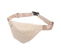 minkissy 1 Pieza Bolso de Cintura Mini Imitación de Woven para Verano Bandolera Cruzada para y Beige