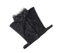 minkissy 1 Pieza cuello falso collarín desmontable Mujeres de blusa cuello de encaje gargantilla para blusa blanca mujer collar falso blusa de media camisa cuello de ropa gasa Black