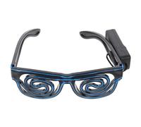 minkissy 1 Pieza Gafas Brillantes Delirio Adulto Fiesta Gafas De Sol Delirantes Víspera De Todos Santos Gafas De Cumpleaños Condujo Gafas De Discoteca Frío Neón Educación Física Azul