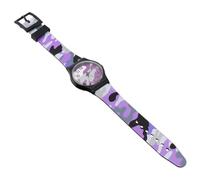 minkissy 1 Pieza Reloj De Camuflaje De Dibujos Animados Ver Reloj De Dibujos Animados para Los Miran a Las Niñas Chicas Relojes De Polivinilo Púrpura