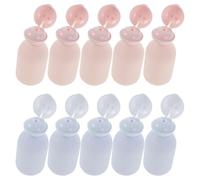 minkissy 10 Botellas de Viaje Exprimibles de 100ml Bomba para Gel de Baño y Champú, Envases Rellenables de Pe para Viaje y Oficina Dispensación Controlada