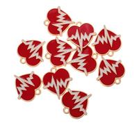 minkissy 10 Colgantes Con Forma De Corazón Latiendo Para Hacer Cadenas Conectores De Joyería Mini Conectores De Latidos Accesorios Para Sombreros De Seguridad Colgantes Para