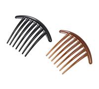 Minkissy - 10 peines de acrílico, peine lateral, peine para mujer, peine lateral, accesorio para el cabello, peinado de pelo largo, herramienta para peinado, color negro y café