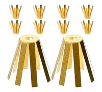 minkissy 10 Piezas Calzas Adaptadoras de Latón para Varillas de Golf, Cuñas de Latón, Estructura de Ocho Garras, Dorado, para Cabeza del Palo y Palo de Golf, Ajuste de Precisión,