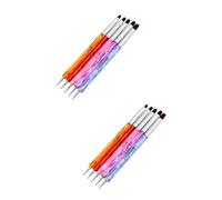 minkissy 10 Piezas cepillo para las uñas pedicure fake nails pulidor uñas de diamante de manicura bolígrafo para repujado de uñas cepillo de uñas pluma del taladro del arte del clavo