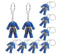minkissy 10 Piezas Llavero de Taekwondo Acrílico Azul Uniforme Mini